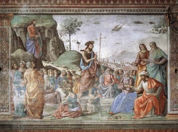 Domenico Ghirlandaio Painting - Preaching Of St John The Baptist Renaissance Florence Domenico Ghirlandaio